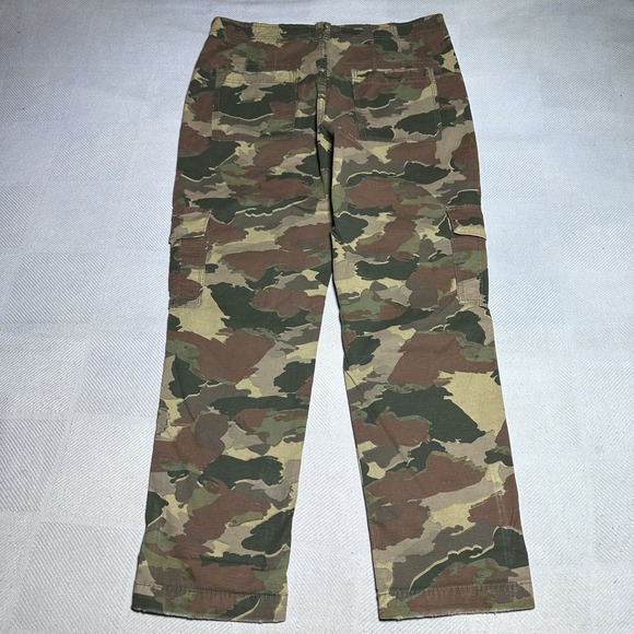 Anthropologie Camo Cargo Pants Womens 30 Cotton Linen Blend Military High Rise - Picture 6 of 13